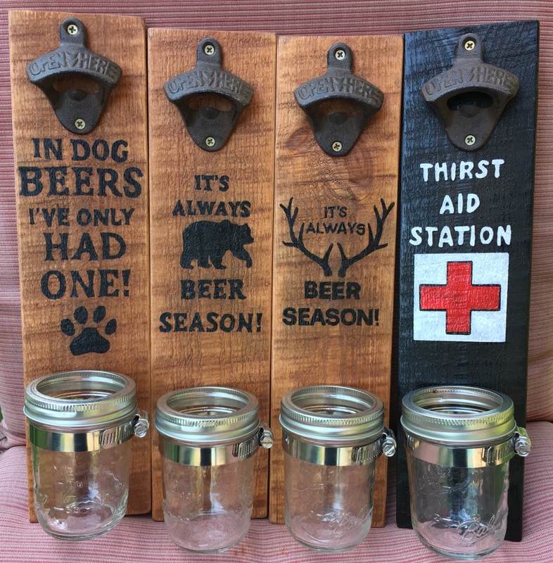 Mason Jar Bottle Opener // Wall Mounted Bottle Opener 
